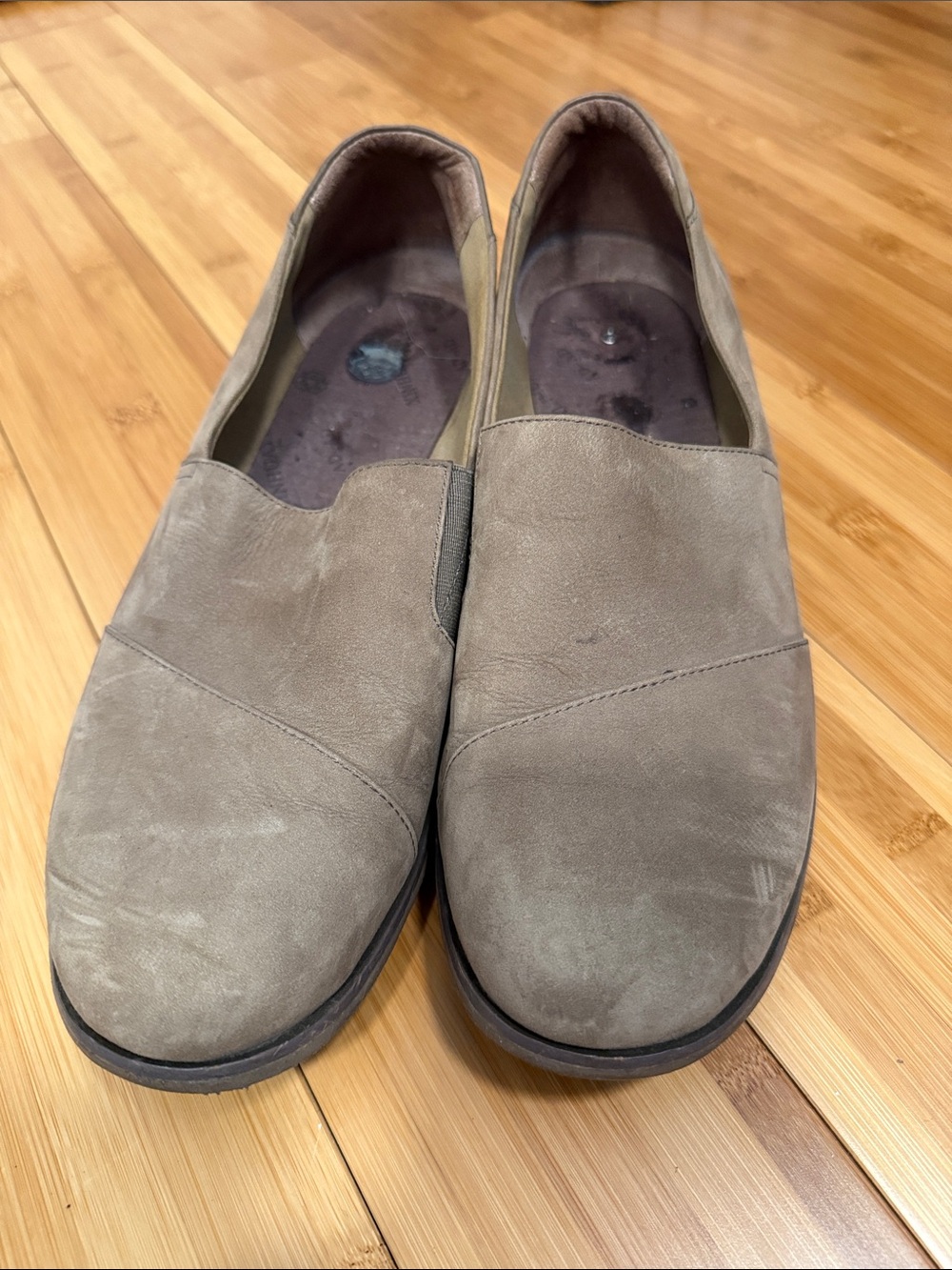 Dansko Women's Taupe Suede Slip-On Loafers